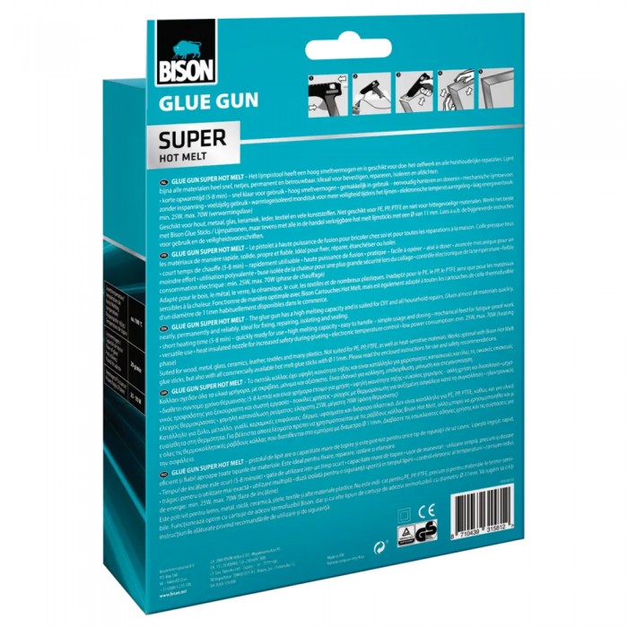 Ημιεπαγγελματικό Πιστόλι Θερμοκόλλησης για Ράβδους Ø11mm 25W Bison Glue Gun Super 7008106