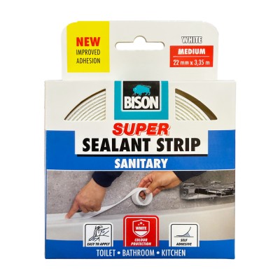 Ταινία Σφραγιστική Αρμών 22mm x 3.35m Λευκή Bison Super Sealant Strip