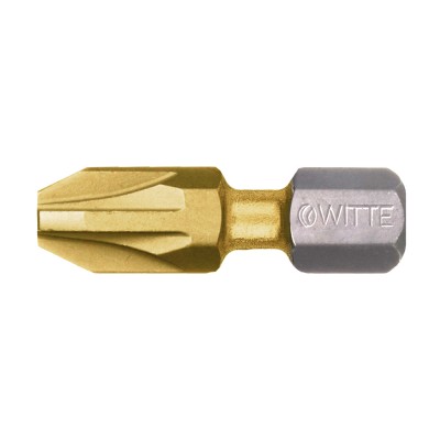 Μύτη Κατσαβιδιού Σταυρός Mήκους L.25mm με Καρέ 1/4" Μέγεθος PZ3 Tιτανίου Witte 28447