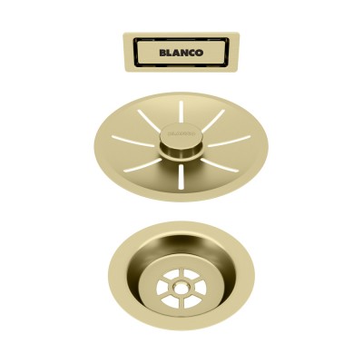 Σετ Βαλβίδα με Υπερχείλιση Μονή BLANCO INFINO Satin Gold 203476