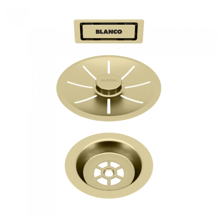 Σετ Βαλβίδα με Υπερχείλιση Μονή BLANCO INFINO Satin Gold 203476