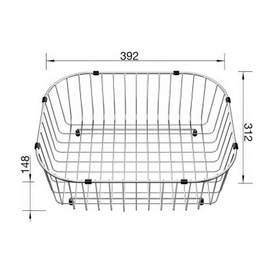 Καλάθι συρμάτινο 31.0x39.0cm BLANCO Inox 220573