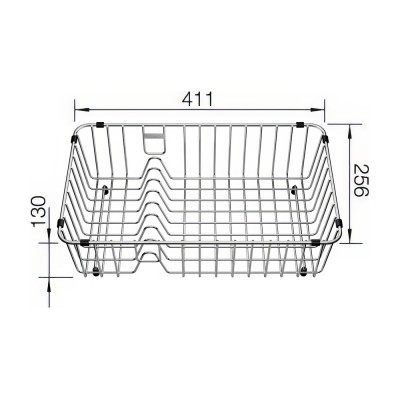 Καλάθι συρμάτινο με πιατοθήκη 41.1x25.6cm BLANCO Inox 231692