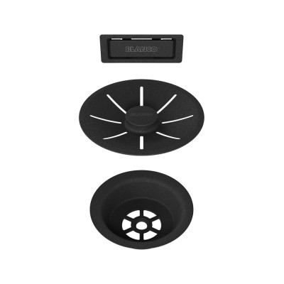 Σετ Βαλβίδα με Υπερχείλιση μονή BLANCO INFINO Black 239975