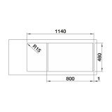 Ανοξείδωτος Νεροχύτης 116x50cm BLANCO σειρά DINAS 8 S Brushed Finish 523376
