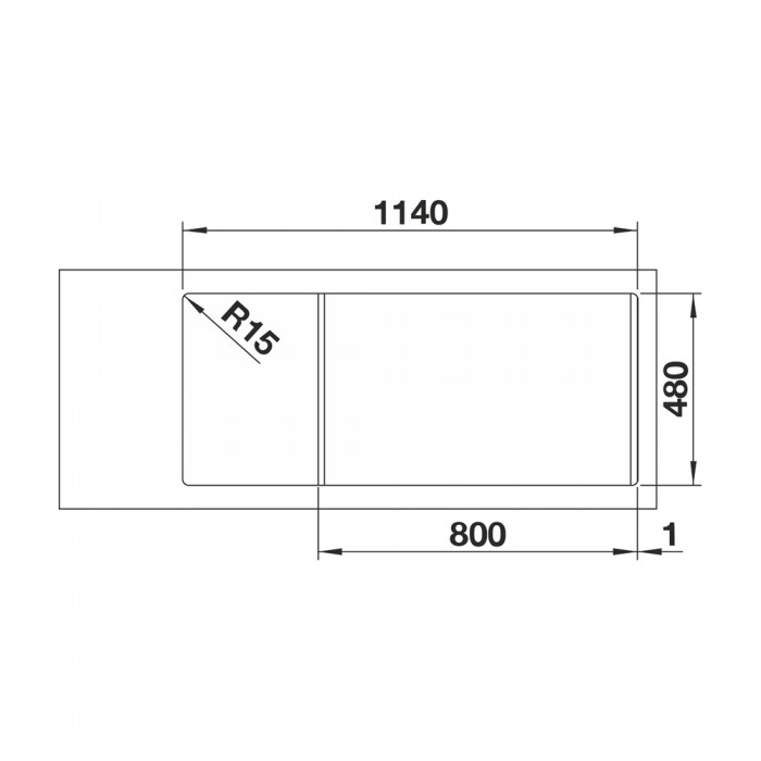 Ανοξείδωτος Νεροχύτης 116x50cm BLANCO σειρά DINAS 8 S Brushed Finish 523376