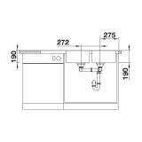 Ανοξείδωτος Νεροχύτης 116x50cm BLANCO σειρά DINAS 8 S Brushed Finish 523376