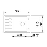 Νεροχύτης Γρανίτη 78x50cm BLANCO SILGRANIT σειρά ELON XL 6 S Volcano Grey 527252