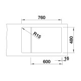 Νεροχύτης Γρανίτη 78x50cm BLANCO SILGRANIT σειρά ELON XL 6 S Volcano Grey 527252