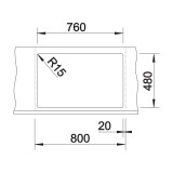 Νεροχύτης Γρανίτη 78x50cm BLANCO SILGRANIT σειρά LEXA 8 Coffee 524969