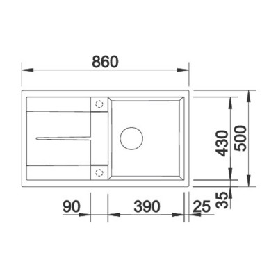 Νεροχύτης Γρανίτη 86x50cm BLANCO SILGRANIT σειρά METRA 5 S Anthracite 513212