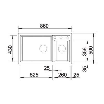 Νεροχύτης Γρανίτη 86x50cm BLANCO SILGRANIT σειρά METRA 9 Anthracite 513273