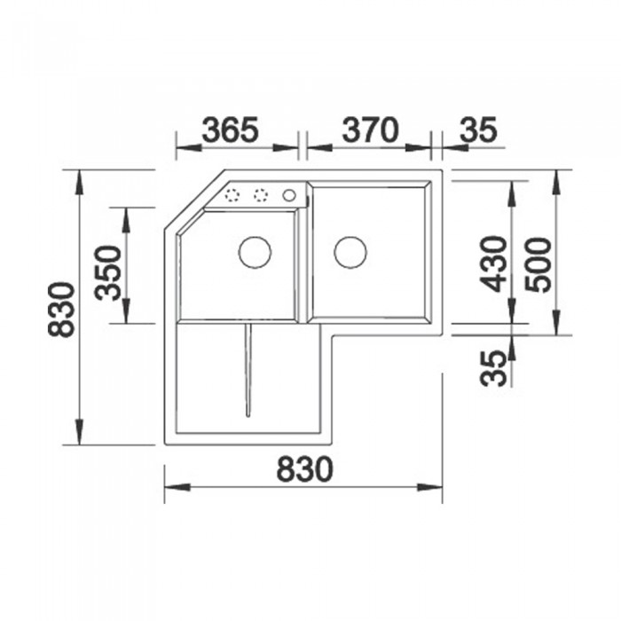 Νεροχύτης Γρανίτη 83x83cm BLANCO SILGRANIT σειρά METRA 9 Ε Black 525938
