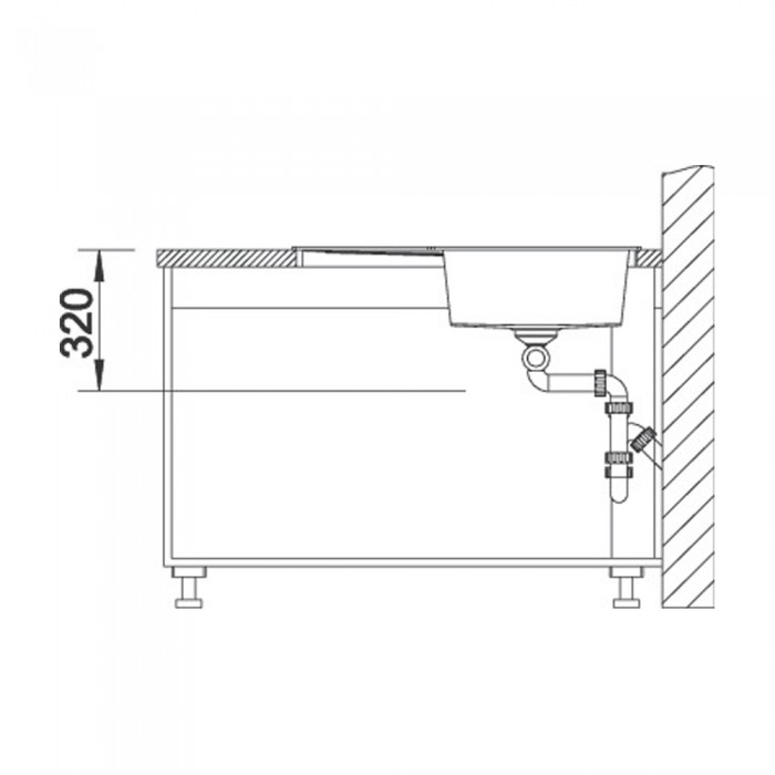 Νεροχύτης Γρανίτη 83x83cm BLANCO SILGRANIT σειρά METRA 9 Ε Black 525938