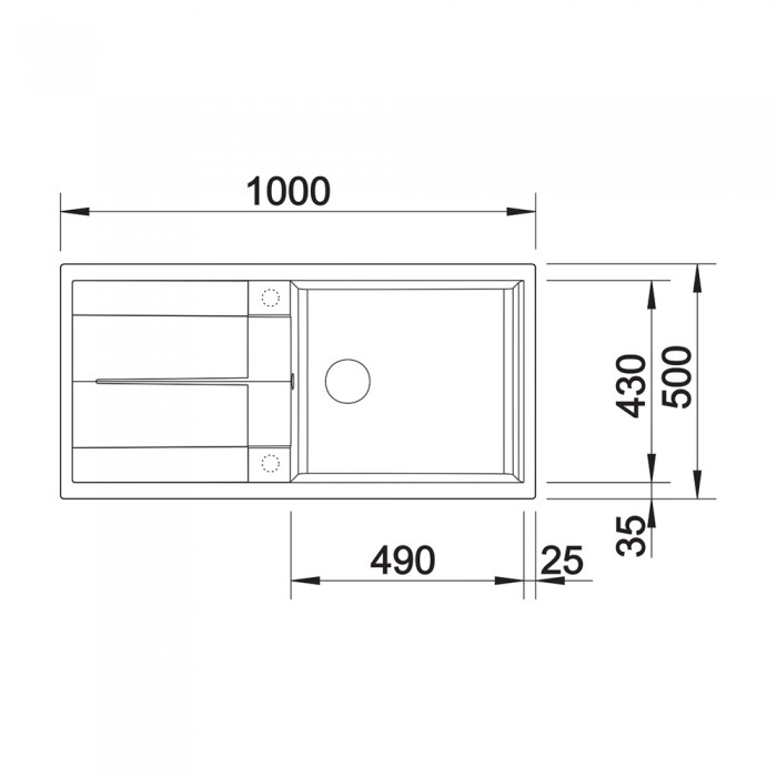 Νεροχύτης Γρανίτη 100x50cm BLANCO SILGRANIT σειρά METRA XL 6 S Rock Grey 518880