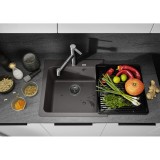 Νεροχύτης Γρανίτη 51.5x51cm BLANCO SILGRANIT σειρά NAYA 5 Rock Grey 526580