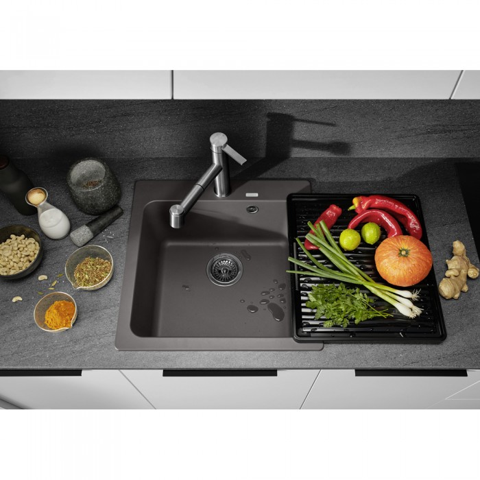 Νεροχύτης Γρανίτη 51.5x51cm BLANCO SILGRANIT σειρά NAYA 5 Rock Grey 526580