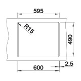 Νεροχύτης Γρανίτη 51.5x51cm BLANCO SILGRANIT σειρά NAYA 5 Rock Grey 526580