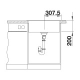 Νεροχύτης Γρανίτη 51.5x51cm BLANCO SILGRANIT σειρά NAYA 5 Rock Grey 526580