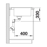 Νεροχύτης Γρανίτη 51.5x51cm BLANCO SILGRANIT σειρά NAYA 5 Rock Grey 526580