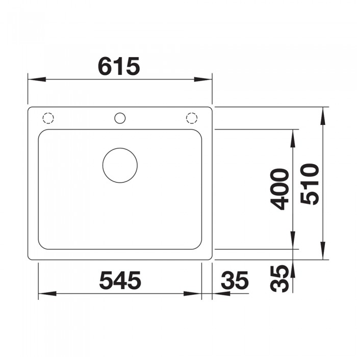 Νεροχύτης Γρανίτη 61.5x51cm BLANCO SILGRANIT σειρά NAYA 6 Tartufo 519644