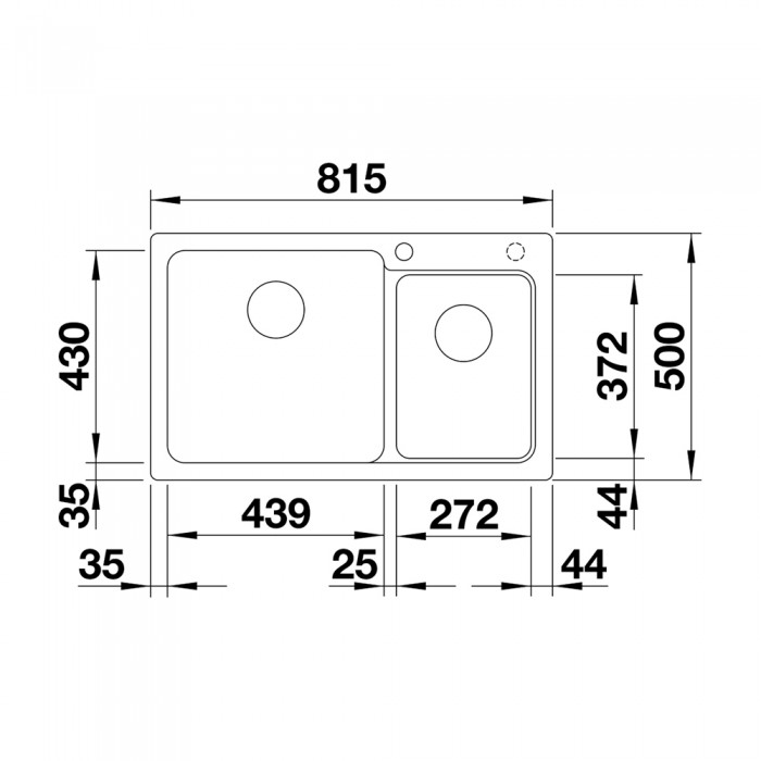 Νεροχύτης Γρανίτη 81.5x50cm BLANCO SILGRANIT σειρά NAYA 8 Volcano Grey 527313