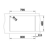 Νεροχύτης Γρανίτη 81.5x50cm BLANCO SILGRANIT σειρά NAYA 8 Volcano Grey 527313