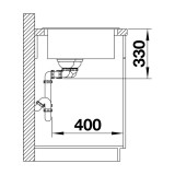 Νεροχύτης Γρανίτη 81.5x50cm BLANCO SILGRANIT σειρά NAYA 8 Volcano Grey 527313