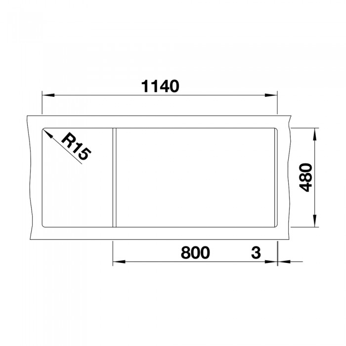 Νεροχύτης Γρανίτη ποδιά Αριστερά 116x50cm BLANCO SILGRANIT σειρά NAYA 8 S Anthracite 525779