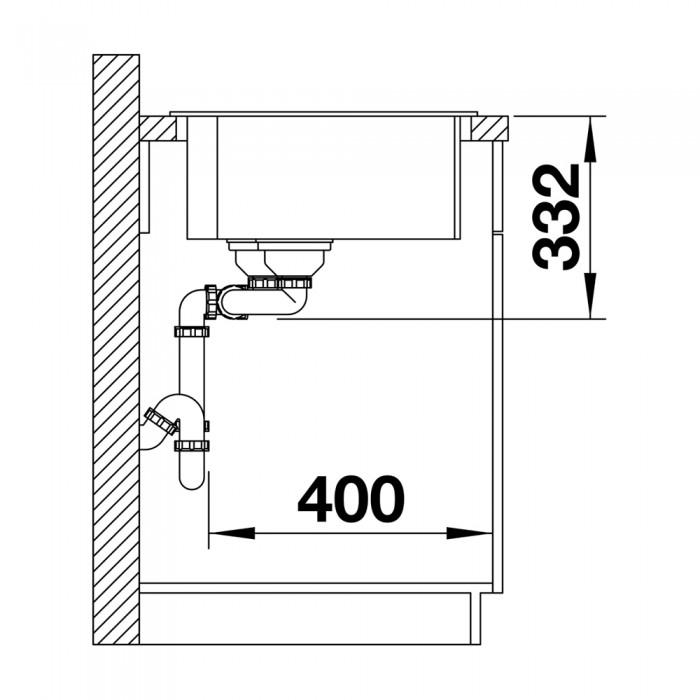 Νεροχύτης Γρανίτη ποδιά Αριστερά 116x50cm BLANCO SILGRANIT σειρά NAYA 8 S Anthracite 525779