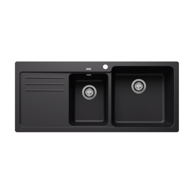 Νεροχύτης Γρανίτη ποδιά Αριστερά 116x50cm BLANCO SILGRANIT σειρά NAYA 8 S Black 525946