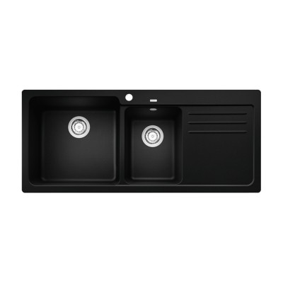 Νεροχύτης Γρανίτη ποδιά Δεξιά 116x50cm BLANCO SILGRANIT σειρά NAYA 8 S Black 525945