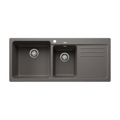 Νεροχύτης Γρανίτη ποδιά Δεξιά 116x50cm BLANCO SILGRANIT σειρά NAYA 8 S Volcano Grey 527314