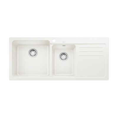 Νεροχύτης Γρανίτη ποδιά Δεξιά 116x50cm BLANCO SILGRANIT σειρά NAYA 8 S White 519657