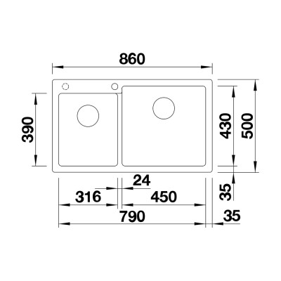 Νεροχύτης Γρανίτη 86x50cm BLANCO SILGRANIT σειρά PLEON 9 Anthracite 523057