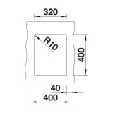 Γρανιτένιος νεροχύτης υποκαθήμενος 35x46cm BLANCO SILGRANIT σειρά SUBLINE 320-U Coffee 523415