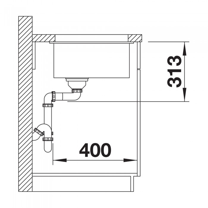 Γρανιτένιος νεροχύτης υποκαθήμενος 35x46cm BLANCO SILGRANIT σειρά SUBLINE 320-U Coffee 523415