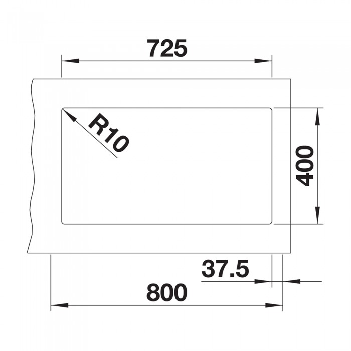 Γρανιτένιος νεροχύτης υποκαθήμενος 75.5x46cm BLANCO SILGRANIT σειρά SUBLINE 430/270-U Soft White 527167