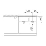 Γρανιτένιος νεροχύτης υποκαθήμενος 75.5x46cm BLANCO SILGRANIT σειρά SUBLINE 430/270-U Soft White 527167