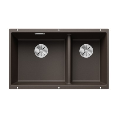 Γρανιτένιος νεροχύτης υποκαθήμενος 75.5x46cm BLANCO SILGRANIT σειρά SUBLINE 430/270-U Coffee 523160