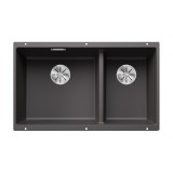 Γρανιτένιος νεροχύτης υποκαθήμενος 75.5x46cm BLANCO SILGRANIT σειρά SUBLINE 430/270-U Rock Grey 523152