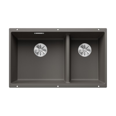 Γρανιτένιος νεροχύτης υποκαθήμενος 75.5x46cm BLANCO SILGRANIT σειρά SUBLINE 430/270-U Volcano Grey 527350