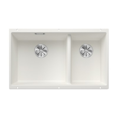 Γρανιτένιος νεροχύτης υποκαθήμενος 75.5x46cm BLANCO SILGRANIT σειρά SUBLINE 430/270-U White 523155