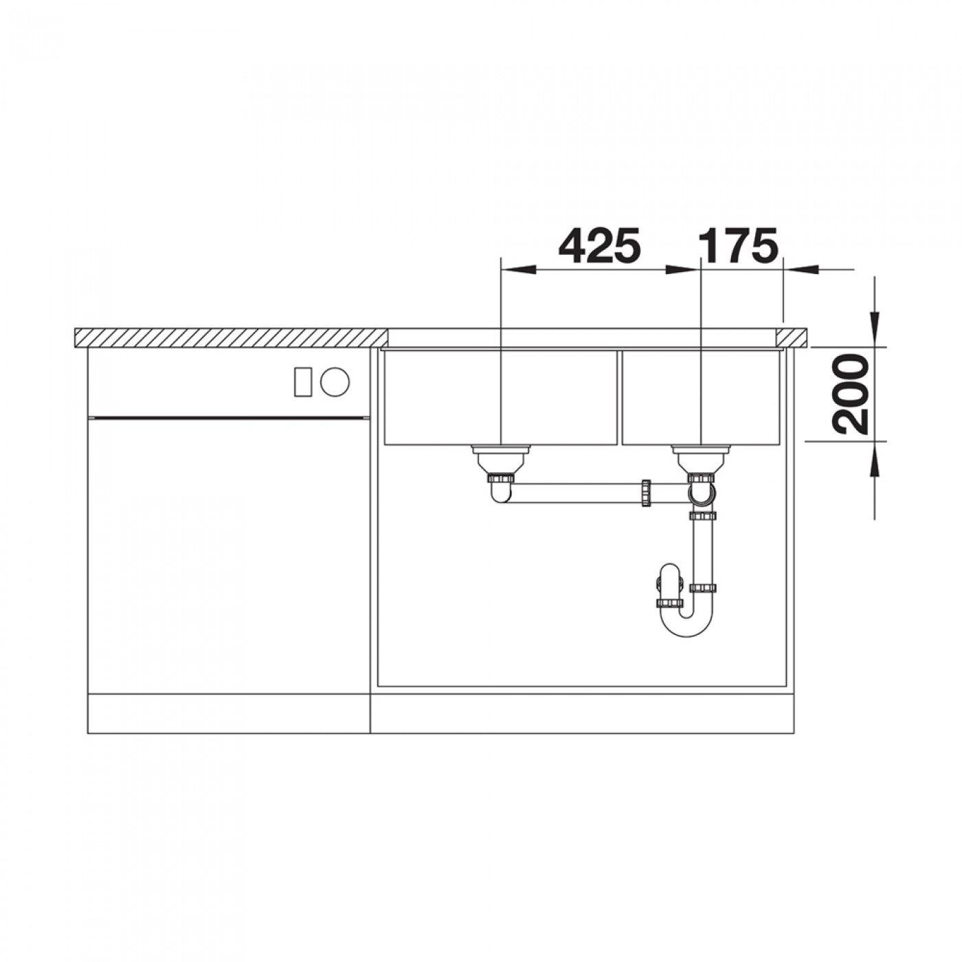 Γρανιτένιος νεροχύτης υποκαθήμενος 85.5x46cm BLANCO SILGRANIT σειρά ...