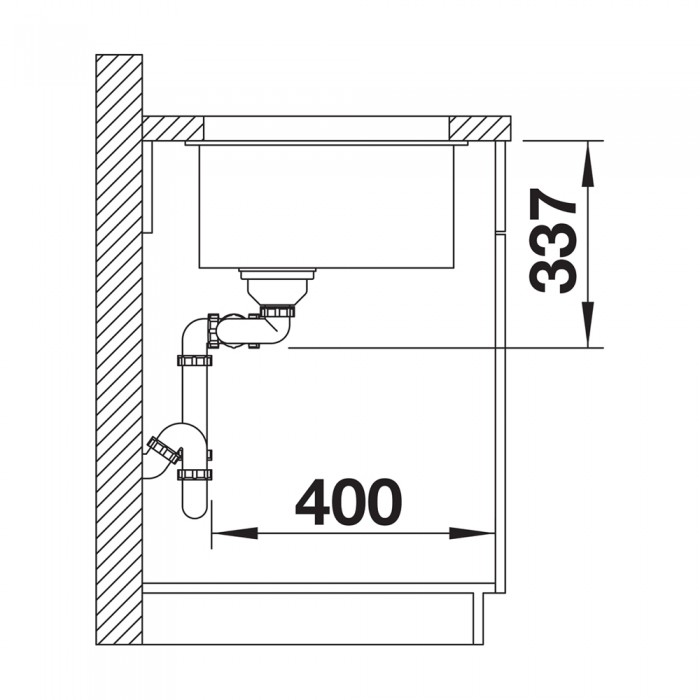 Γρανιτένιος νεροχύτης υποκαθήμενος 85.5x46cm BLANCO SILGRANIT σειρά SUBLINE 480/320-U Rock Grey 523585
