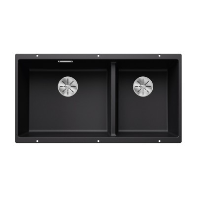 Γρανιτένιος νεροχύτης υποκαθήμενος 85.5x46cm BLANCO SILGRANIT σειρά SUBLINE 480/320-U Black 525993