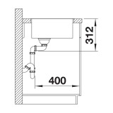 Νεροχύτης Γρανίτη 54.3x44.3cm BLANCO SILGRANIT σειρά SUBLINE 500-IF SteelFrame Black 525997