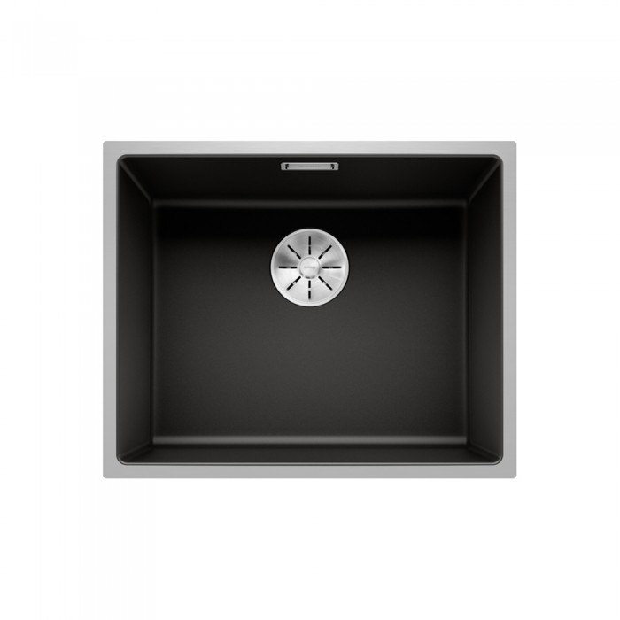 Νεροχύτης Γρανίτη 54.3x44.3cm BLANCO SILGRANIT σειρά SUBLINE 500-IF SteelFrame Black 525997