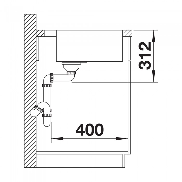 Νεροχύτης Γρανίτη 54.3x51cm BLANCO SILGRANIT σειρά SUBLINE 500-IF/A SteelFrame Black 526000