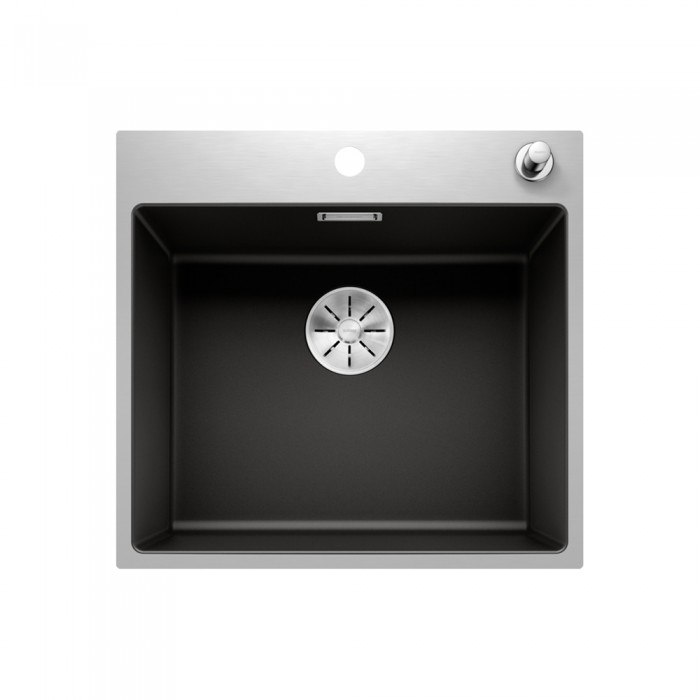 Νεροχύτης Γρανίτη 54.3x51cm BLANCO SILGRANIT σειρά SUBLINE 500-IF/A SteelFrame Black 526000